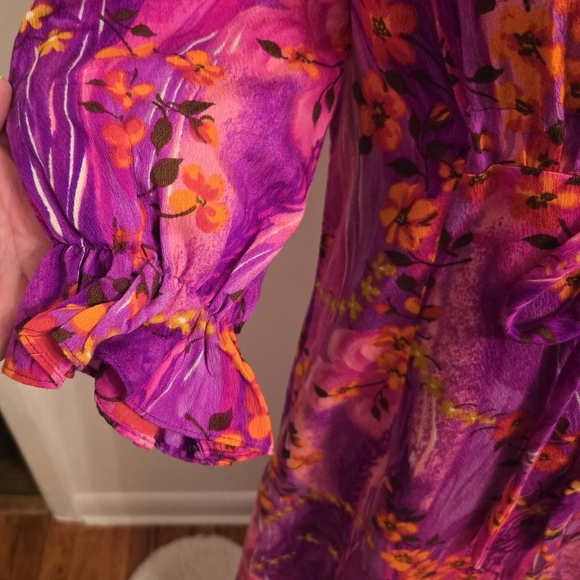 Vintage Fashions By Myra Womens 60s 70s Tropical Print Maxi Hawaiian Dress - Picture 5 of 10